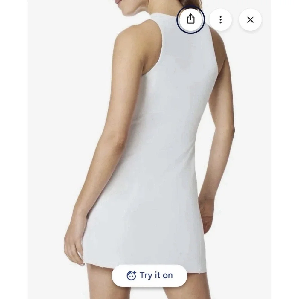 Spanx Get Moving Zip Front Athletic Dress with Built-In Bra Shorts Pocket Size S
